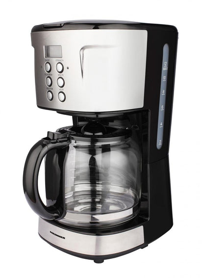 Cafetiera digitala HCM-D915BKS Heinner, 900 W, 1.5 L, timer, Negru/Inox