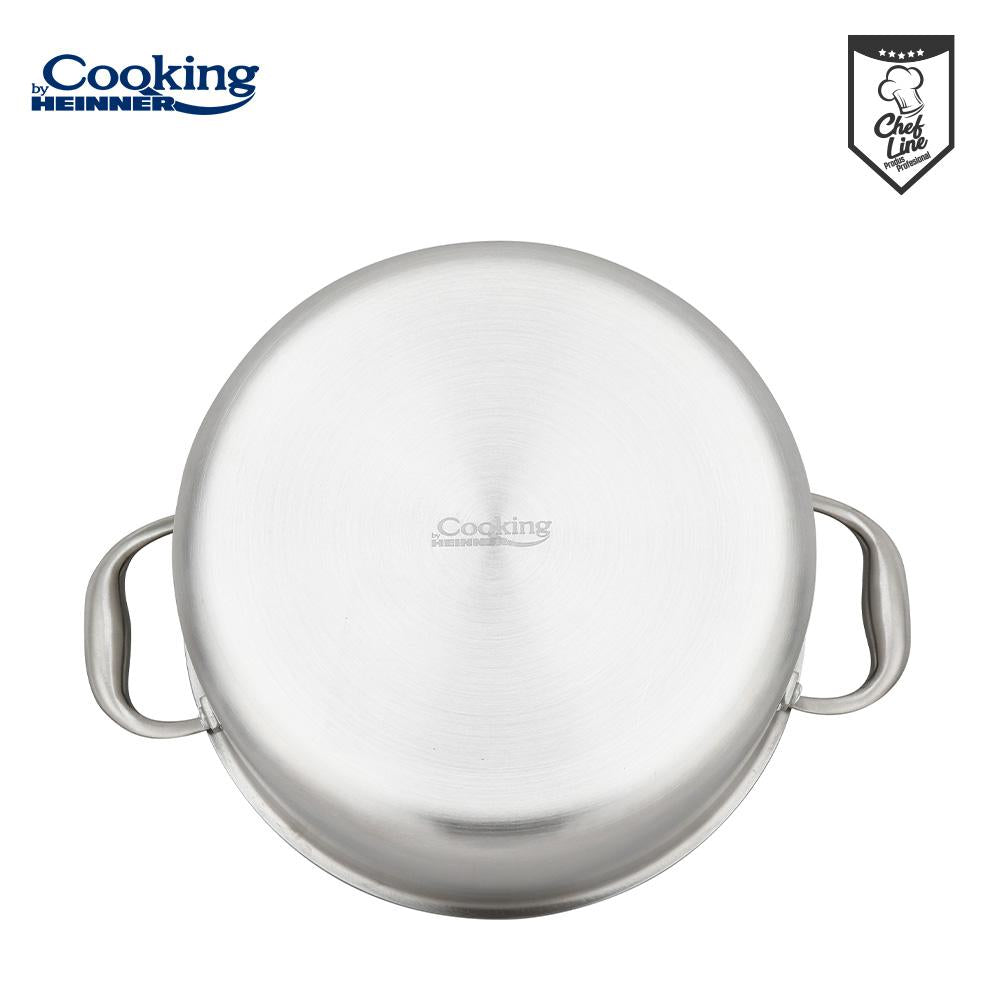 Oala 7L cu capac sticla Cooking by Heinner Titanium, 3 straturi, inox, inductie, 28 x 13 cm