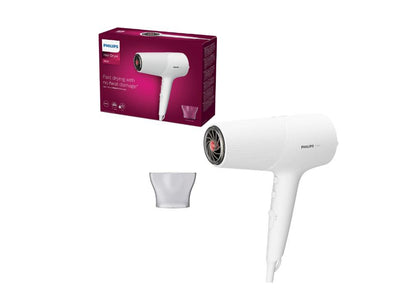 Uscator de par Philips BHD500/00, 2100W, tehnologie ThermoShield, ingrijire cu ioni, 2 setari de viteza, 3 setari de temperatura, cap de coafare 14 mm, Alb