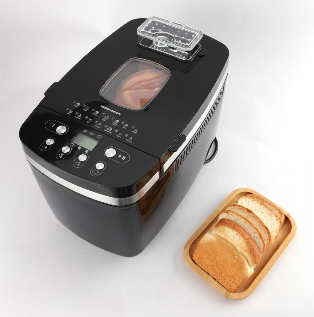 Masina de paine Heinner HBM-D850BK2P, 850W, Capacitate 900-1300g, 14 programe, Negru