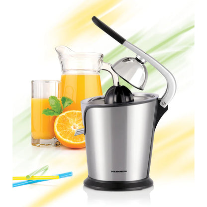 Storcator de citrice Heinner C160SS, 160w, 0.24 l, Sistem anti-alunecare, Sita inclusa, Inox, Argintiu