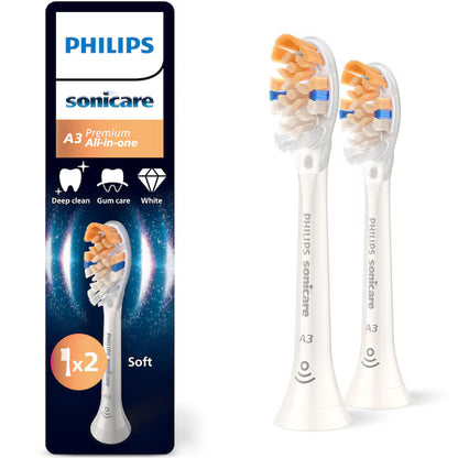 Rezerve Philips Sonicare A3 Premium All In One Hx9092/87, Pachet De 2 Capete De Periere Standard, Sincronizarea Modurilor Brushsync, , L X A X I (Mm)