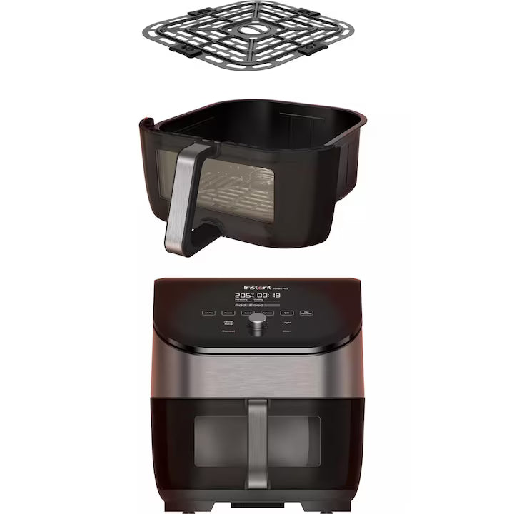 Friteuza cu aer cald Instant Vortex Plus 6 ClearCook & OdorErase, 1450~1700W, V5.7L, 6 functii, Termostat reglabil (35~205°C), Fereastra monitorizare, Lumina interna, Tehnologie EvenCrisp, Stainless Steel