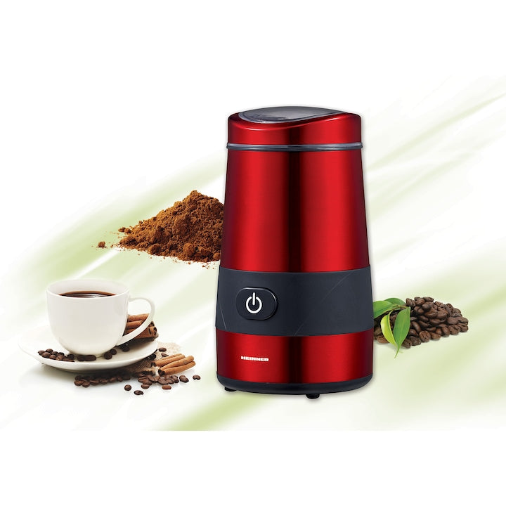 Rasnita electrica Heinner HCG-200RED, 200 W, 60 g, Interior Inox, Rosu