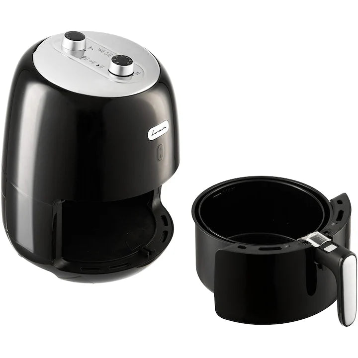 Friteuza cu aer cald FRAM Airfryer FAF-1500BK, gatire fara ulei, 1500W, capacitate cos 3.2L, vas detasabil anti-adeziv, termostat reglabil 80-200˚C, timer 30 min, negru