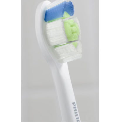 Rezerve Philips Sonicare Optimal White HX6062/87, pachet de 2 capete de periere, Standard, click-on, sincronizarea modurilor BrushSync, Alb