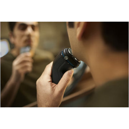 Aparat de ras PHILIPS Shaver Seria 3000 S3244/12, barbierit umed şi uscat, fara fir, capete 5D pivotante si flexibile, lame autoascutire, 60 min, sistem de barbierire anticoroziune, capac de protectie, Negru