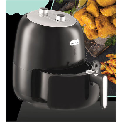 Friteuza cu aer cald FRAM Airfryer FAF-1500BK, gatire fara ulei, 1500W, capacitate cos 3.2L, vas detasabil anti-adeziv, termostat reglabil 80-200˚C, timer 30 min, negru