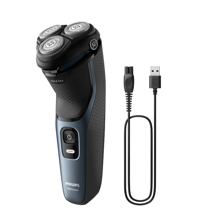 Aparat De Ras Philips Shaver Seria 3000 S3144/00, Barbierit Umed Şi Uscat, Fara Fir, Capete 5D Pivotante Si Flexibile, Lame Autoascutire, 60 Min, Capac De Protectie, Intens, L X A X I (Mm)