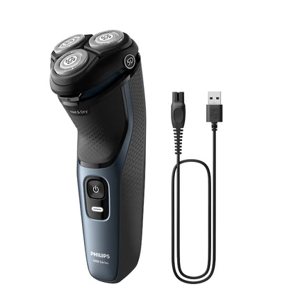 Aparat De Ras Philips Shaver Seria 3000 S3144/00, Barbierit Umed Şi Uscat, Fara Fir, Capete 5D Pivotante Si Flexibile, Lame Autoascutire, 60 Min, Capac De Protectie, Intens, L X A X I (Mm)