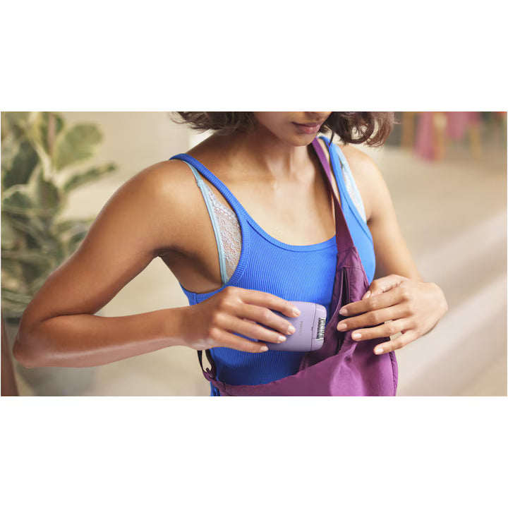 Epilator Philips Seria 2000 BRE237/00, 1 setare de viteza, cap de epilare lavabil, 2 accesorii pentru corp si zone sensibile, lumina LED, Lila