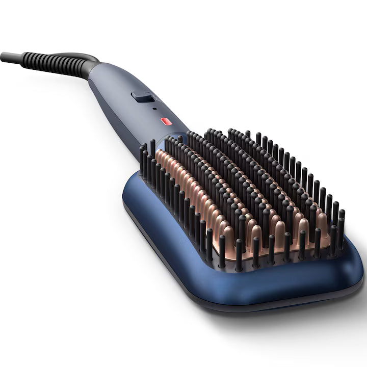 Perie incalzita pentru indreptare Philips BHH885/00, ingrijire cu ioni, tehnologie ThermoProtect, 3 setari temperatura, infuzie cu ulei de argan