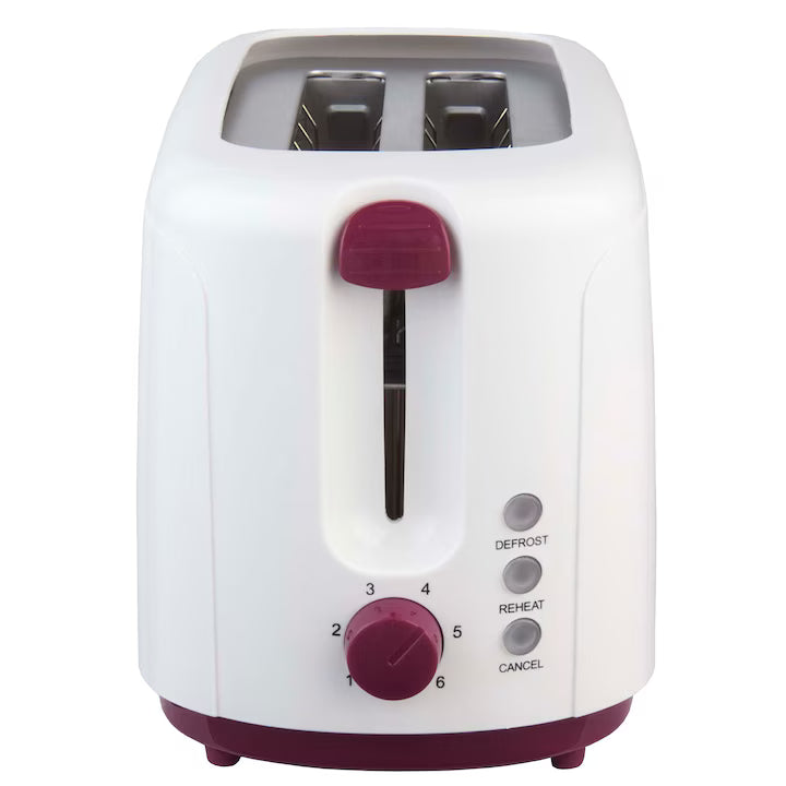 Prajitor de Paine Heinner Charm, 750W, 6 setari, Alb/Visiniu