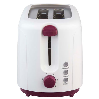 Prajitor de Paine Heinner Charm, 750W, 6 setari, Alb/Visiniu