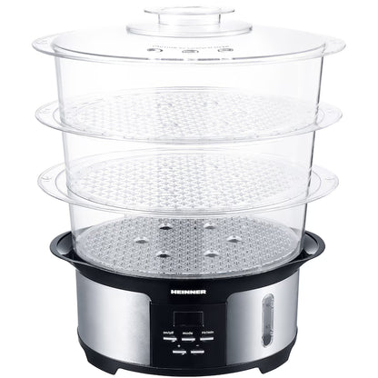 Aparat de gatit cu aburi Heinner Master Collection HSA-1000XMC, 1000 W, 12 l, Argintiu/Negru