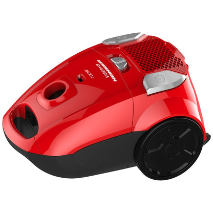 Aspirator cu sac Heinner HVC-MRD1400, 700 W, sac textil, 3 L, putere variabila, HEPA 12, tub telescopic metalic, rosu