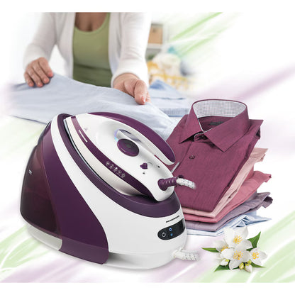 Statie de calcat cu boiler Heinner HIS-D3007IX, 3000 W (1600W boiler + 1400W fier), 7 bar, 1.8 L, Abur ajustabil: 140+/-15g/min talpa ceramica, oprire automata, Violet