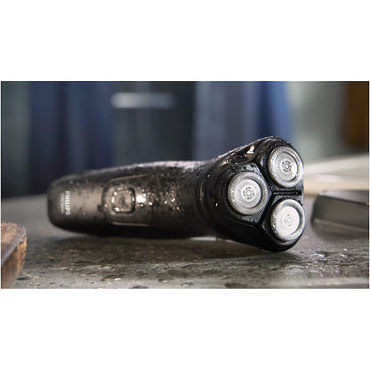 Aparat de ras PHILIPS Shaver Seria 1000 S1141/00, barbierit umed şi uscat, fara fir, capete 4D flexibile, lame autoascutire, 40 min, capac de protectie, Negru