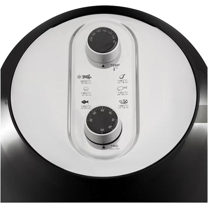 Friteuza cu aer cald FRAM Airfryer FAF-1500BK, gatire fara ulei, 1500W, capacitate cos 3.2L, vas detasabil anti-adeziv, termostat reglabil 80-200˚C, timer 30 min, negru