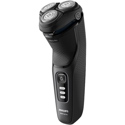 Aparat de ras PHILIPS Shaver Seria 3000 S3244/12, barbierit umed şi uscat, fara fir, capete 5D pivotante si flexibile, lame autoascutire, 60 min, sistem de barbierire anticoroziune, capac de protectie, Negru