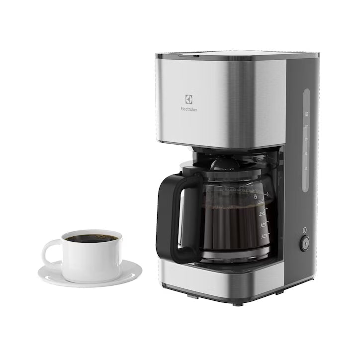 Cafetiera Electrolux Create 3 E3CM1-3ST, 1080 W, 1,25l, cana din sticlă borosilicată, filtru mărimea 4, inox / plastic negru