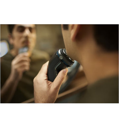 Aparat de ras PHILIPS Shaver Seria 3000 S3343/13, barbierit umed şi uscat, fara fir, capete 5D pivotante si flexibile, lame autoascutire, 60 min, sistem de barbierire anticoroziune, capac de protectie, suport de incarcare, Negru
