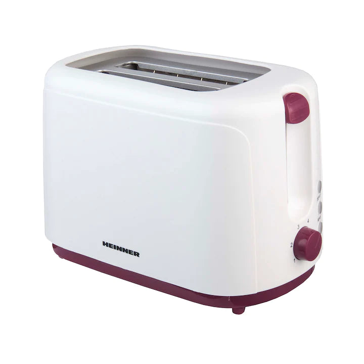 Prajitor de Paine Heinner Charm, 750W, 6 setari, Alb/Visiniu
