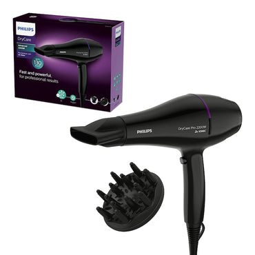 Uscator de par Philips BHD274/00, 2200W, tehnologie Thermo Protect, motor CA, 6 setari de viteza/temperatura, ingrijire cu ioni, concentrator, difuzor de volum, Negru