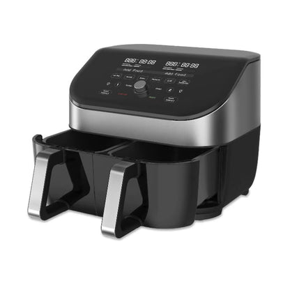Friteuza cu aer cald Instant Pot Vortex Plus Dual ClearCook, 1700 W, Capacitate 7.6 litri, Clear Cook, Ecran digital, Doua cosuri detasabile, 6 functii de gatire, Negru/Argintiu