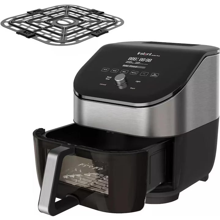 Friteuza cu aer cald Instant Vortex Plus 6 ClearCook & OdorErase, 1450~1700W, V5.7L, 6 functii, Termostat reglabil (35~205°C), Fereastra monitorizare, Lumina interna, Tehnologie EvenCrisp, Stainless Steel