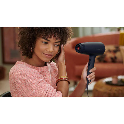 Uscator de par Philips BHD360/20, 2100W, accesoriu Thermo Protect, ingrijire cu ioni, 3 trepte de temperatura, 2 trepte de viteza, cap de coafare 14 mm, difuzor, Albastru inchis