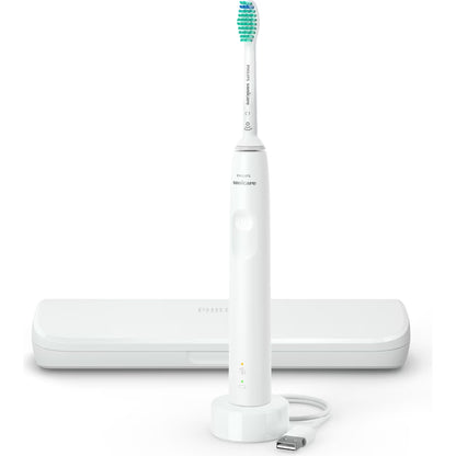 Periuta de dinti sonica electrica Philips Sonicare Seria 3100 HX3673/13, 31000 miscari/minut, 1 mod de curatare, senzor presiune, functia BrushSync, 1 cap de periere, toc de transport, Alb