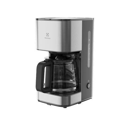 Cafetiera Electrolux Create 3 E3CM1-3ST, 1080 W, 1,25l, cana din sticlă borosilicată, filtru mărimea 4, inox / plastic negru