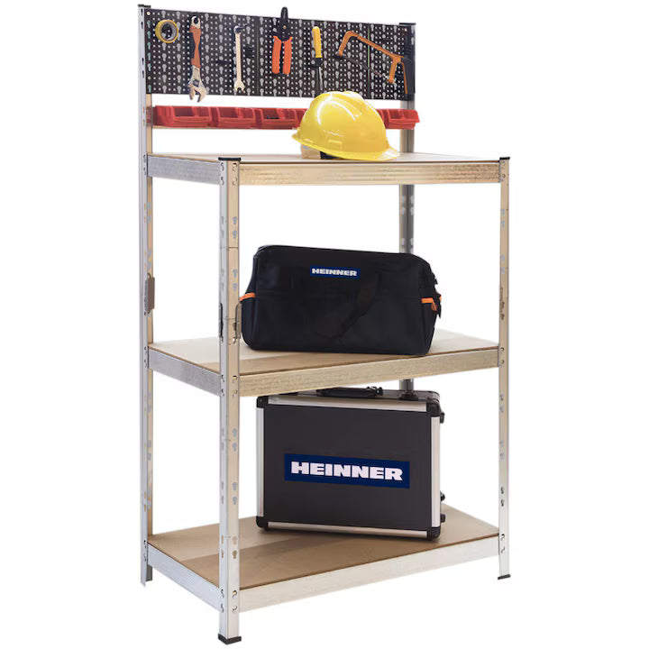 Raft metalic cu 3 polite Heinner RZRF011, 78x38x142cm, greutate maxima distribuita uniform pe polita 125kg