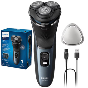 Aparat De Ras Philips Shaver Seria 3000 S3144/00, Barbierit Umed Şi Uscat, Fara Fir, Capete 5D Pivotante Si Flexibile, Lame Autoascutire, 60 Min, Capac De Protectie, Intens, L X A X I (Mm)