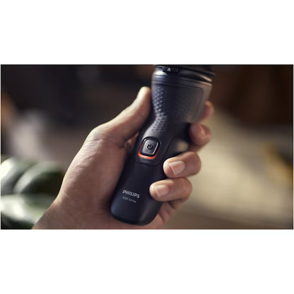 Aparat de ras PHILIPS Shaver Seria 1000 S1141/00, barbierit umed şi uscat, fara fir, capete 4D flexibile, lame autoascutire, 40 min, capac de protectie, Negru