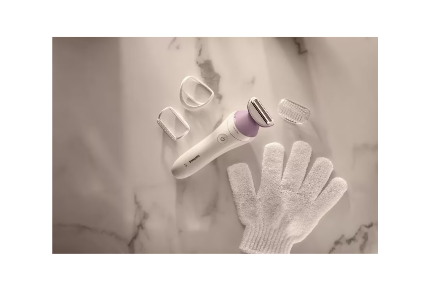 Aparat De Ras Fara Fir Umed Si Uscat Philips Lady Shaver Seria 6000 Brl136/00, Wet&Amp;Dry, 40 Min Utilizare, Manusa Exfoliere, /Mov, L X A X I (Mm)