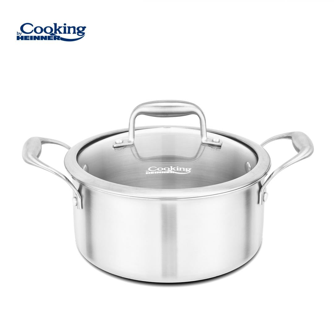 SEMIOALA 5L INOX+CAPAC STICLA 24x12CM, ATOMIC3, COOKING BY HEINNER