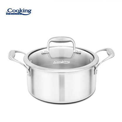 SEMIOALA 2.8L INOX+CAPAC STICLA 20x10CM, ATOMIC3, COOKING BY HEINNER