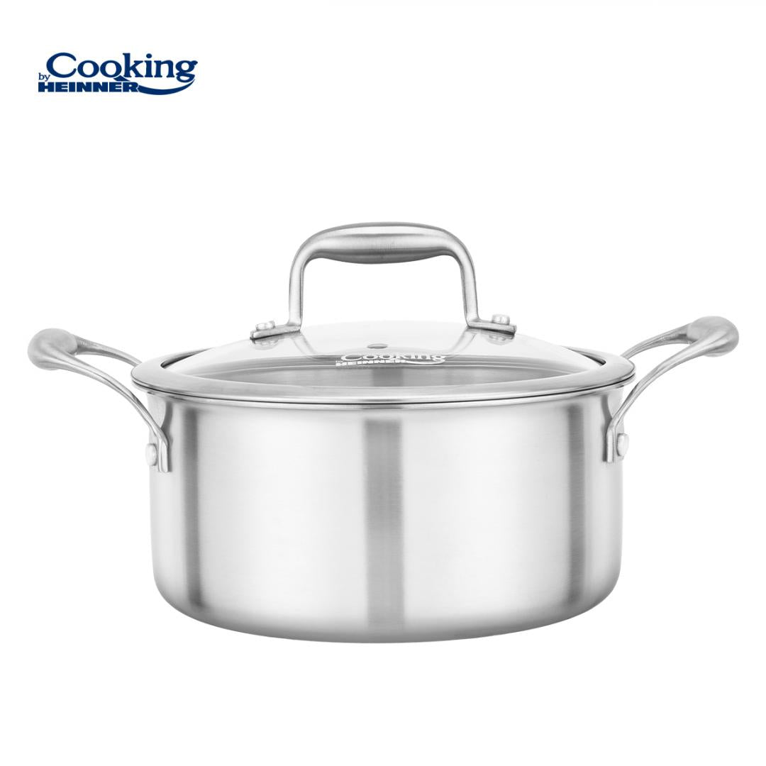 SEMIOALA 5L INOX+CAPAC STICLA 24x12CM, ATOMIC3, COOKING BY HEINNER