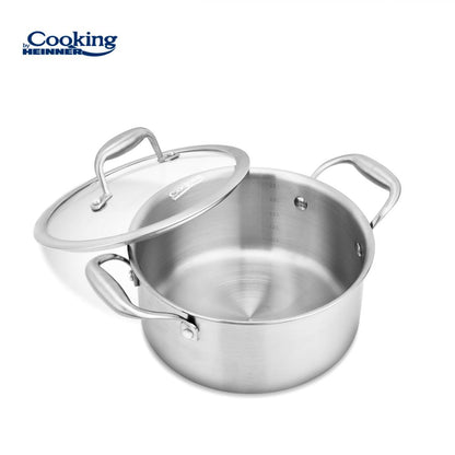 SEMIOALA 2.8L INOX+CAPAC STICLA 20x10CM, ATOMIC3, COOKING BY HEINNER