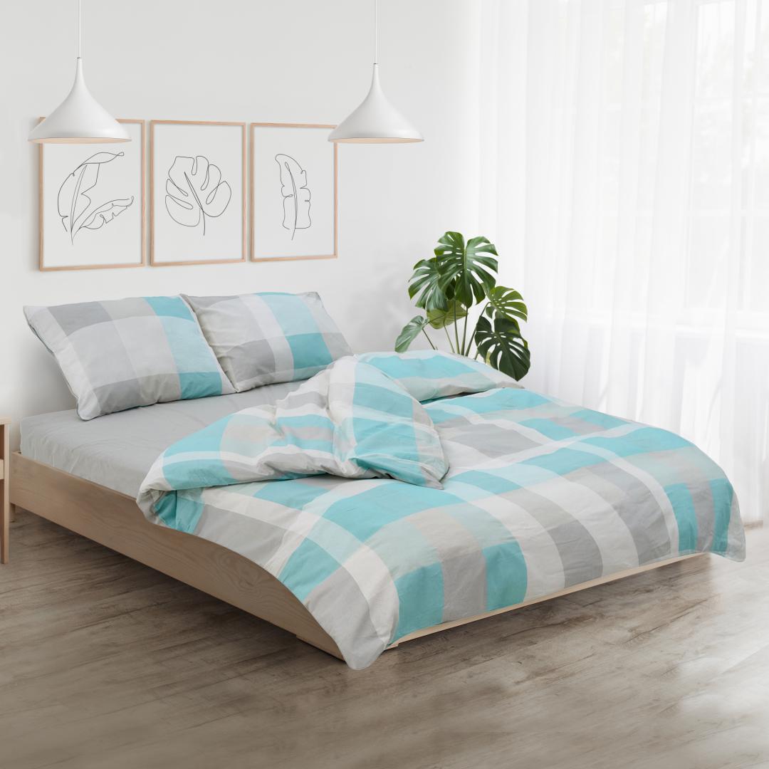 Set de pat king size bumbac,92gsm,Square