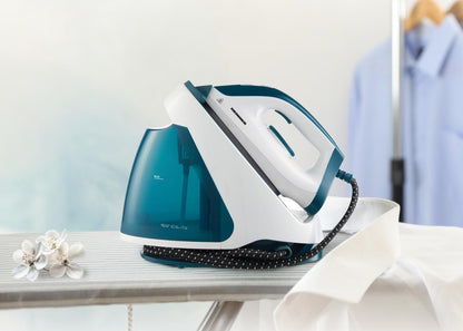 Statie de calcat HEINNER IdeaSteam HIS-D2005WB, 2200W, 5 BAR, Rezervor 1.2L, Debit abur 50±10 g/min, Alb/Albastru